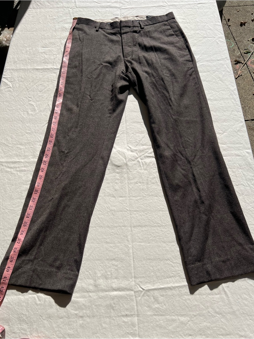 Banana Republic Tailored Slim Fit Wool Flannel Pants Brown 33x30